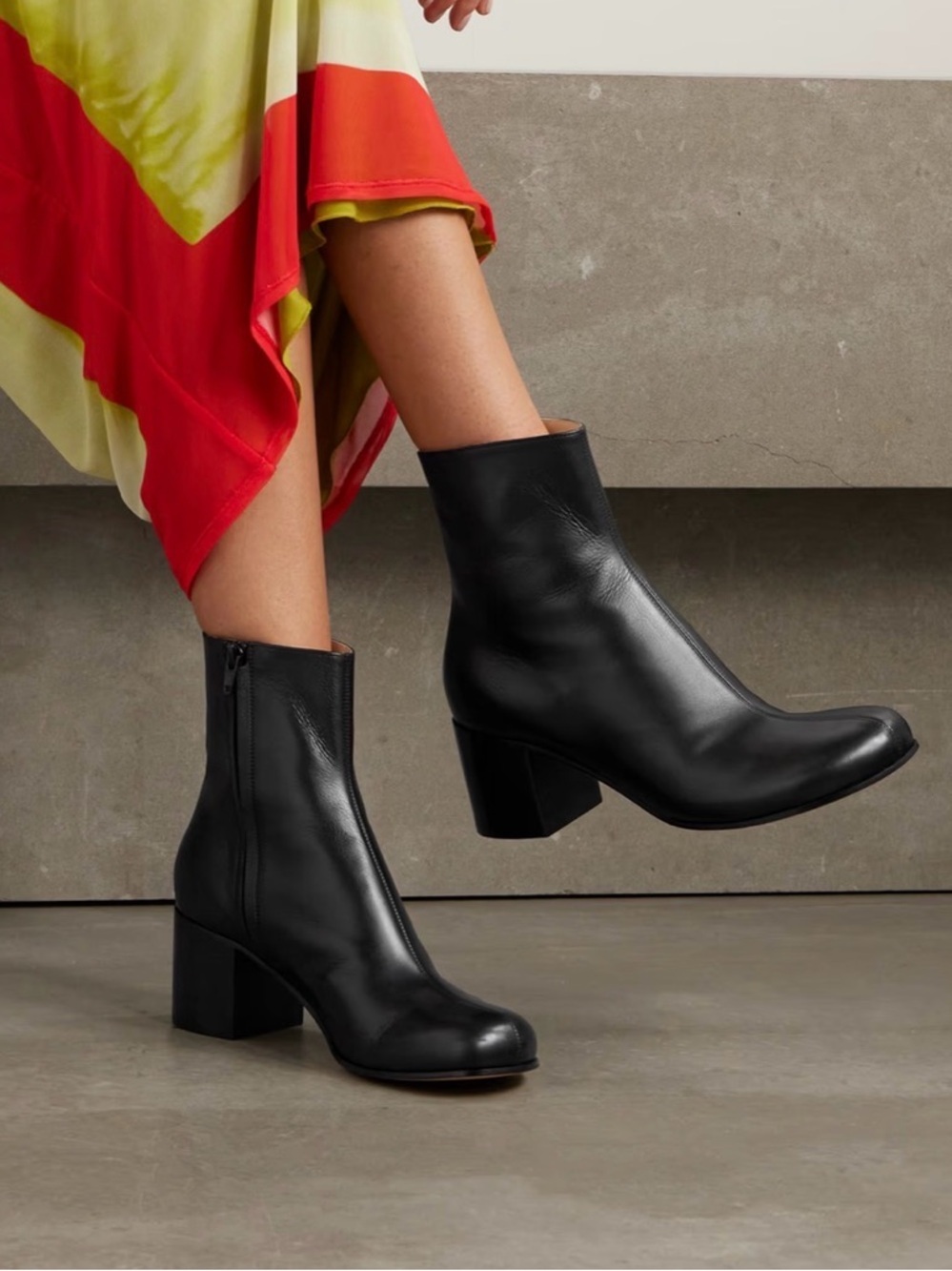 NEW Loewe Terra Leather Ankle Boots Black Size 41